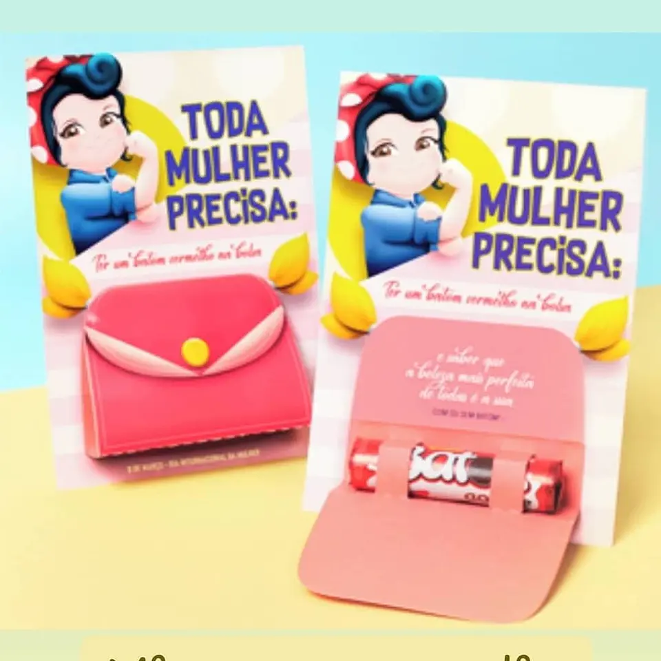Arquivo de corte cartão dia das mulheres batom 1