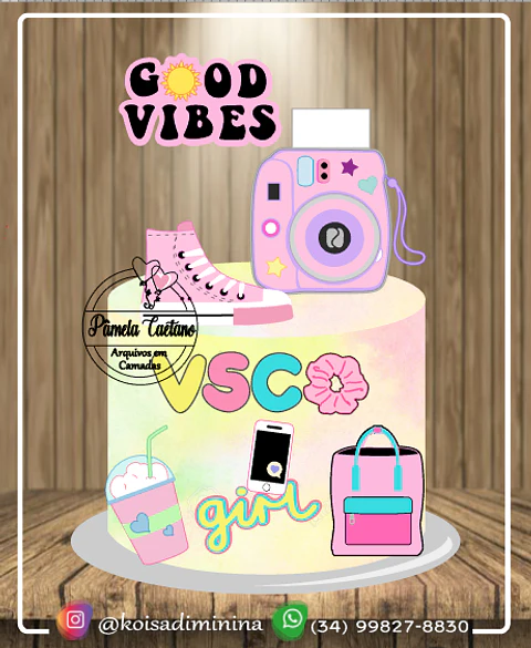 Arquivo de corte topo de bolo vsco girl