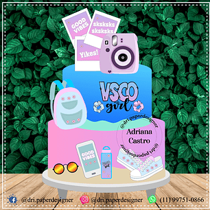 Arquivo de corte topo de bolo vsco girl