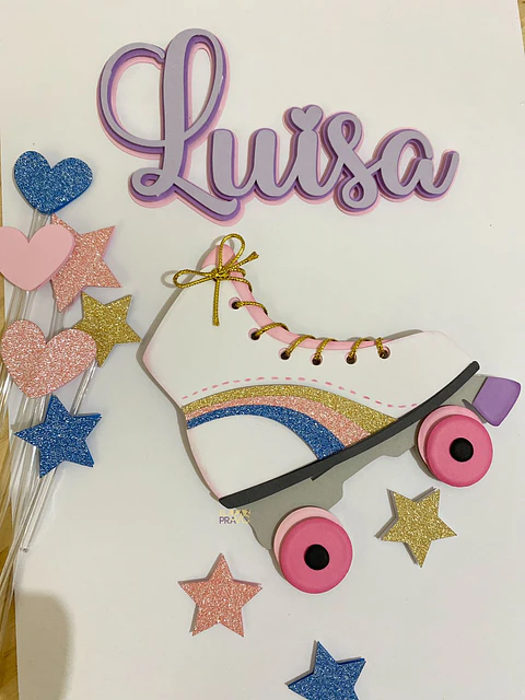 Arquivo de corte topo de bolo patins vsco girl