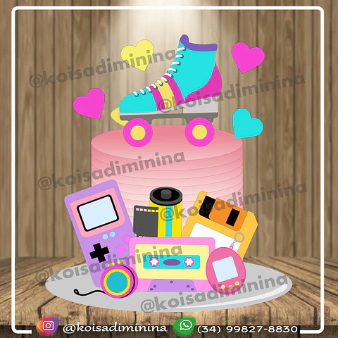 Arquivo de corte topo de bolo vsco girl