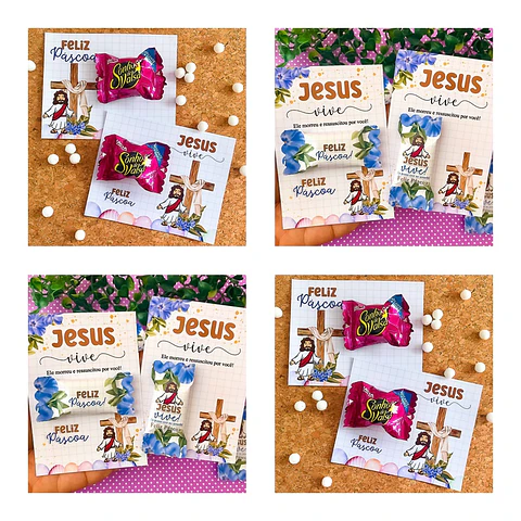 Arquivo de corte card e balinha páscoa cristã