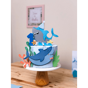 Arquivo de corte topo de bolo tubarão