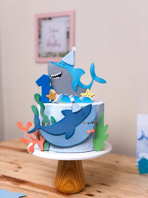 Arquivo de corte topo de bolo tubarão