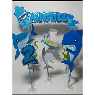 Arquivo de corte topo de bolo tubarão