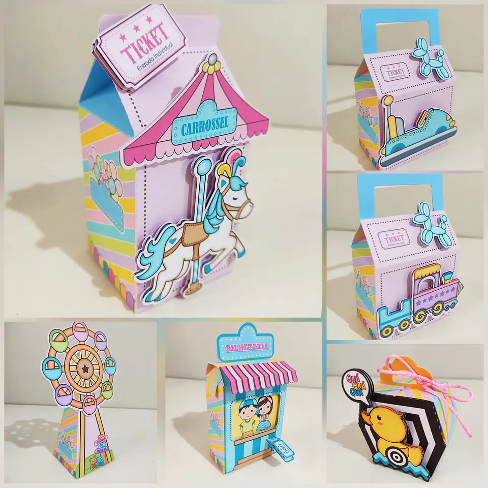 Arquivo de corte parque de diversões rosa 1