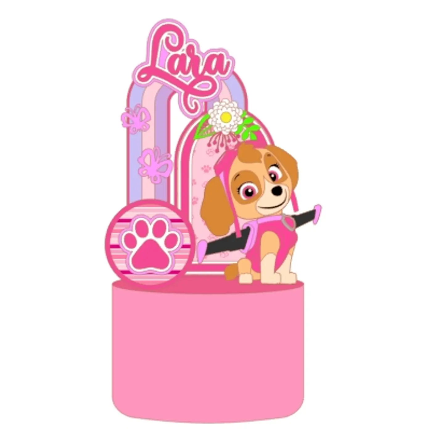 Arquivo de corte topo de bolo patrulha canina menina 1