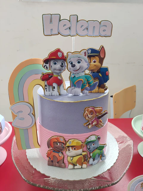 Arquivo de corte topo de bolo patrulha canina rosa