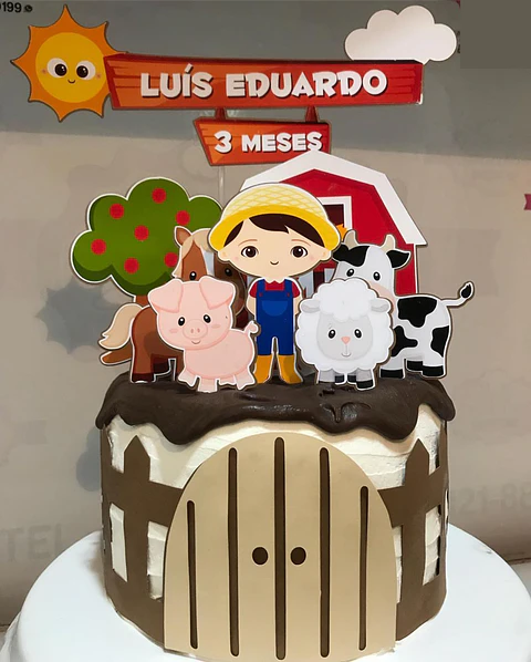 Arquivo de corte topo de bolo fazendinha