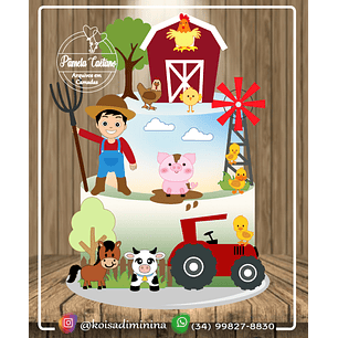 Arquivo de corte topo de bolo fazendinha