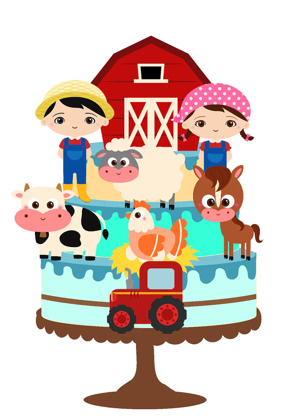 Arquivo de corte topo de bolo fazendinha 1