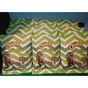 Arquivo de corte embalagem salgadinho dinossauro