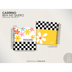 Caderno Pocket - Bem Me Quero - moldes da lê
