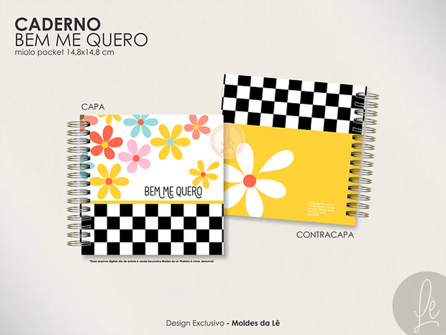 Caderno Pocket - Bem Me Quero - moldes da lê 1