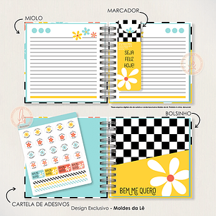 Caderno Pocket - Bem Me Quero - moldes da lê
