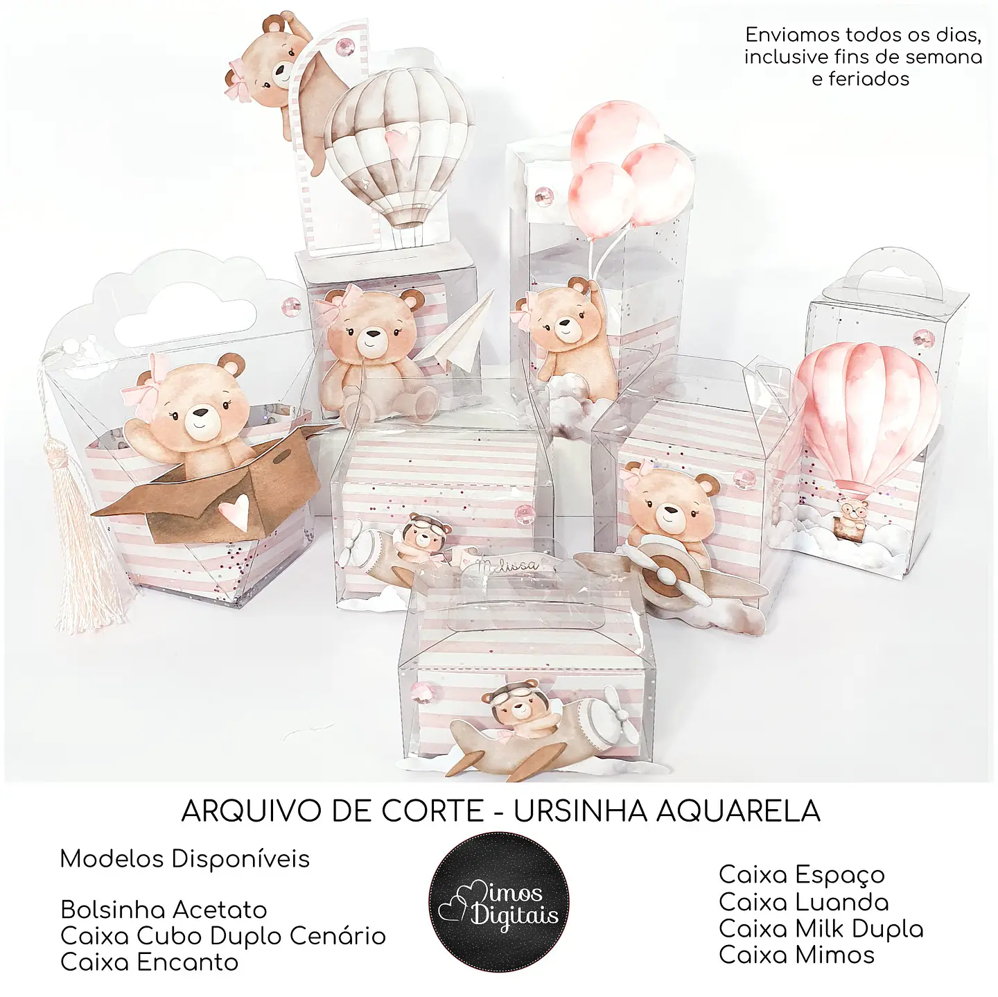 Arquivo Ursinha Aviador Rosa 1