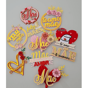 Arquivo de corte topo de bolo dia das mães - combo