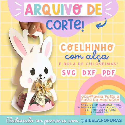 Arquivo de corte coelhinho com alça – Ilustracin
