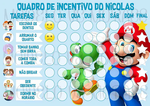 Arquivo de corte quadro de incentivo super mário