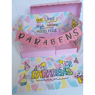 Arquivo de Corte Caixa Surpresa Parabéns