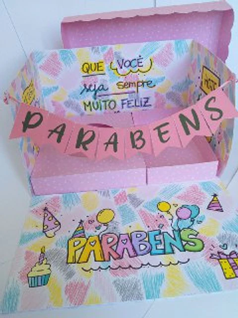 Arquivo de Corte Caixa Surpresa Parabéns