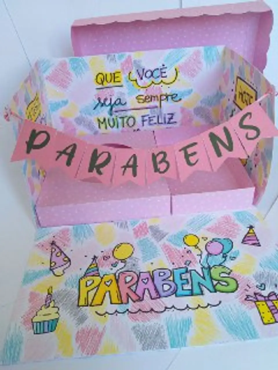 Arquivo de Corte Caixa Surpresa Parabéns 1