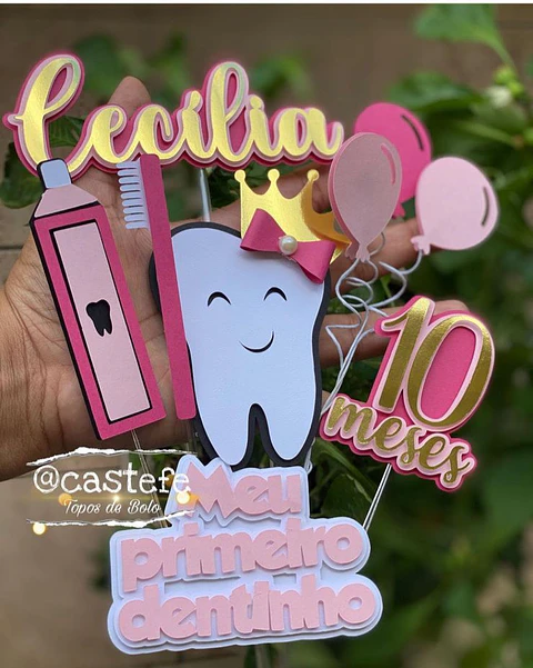 Arquivo de corte topo meu primeiro dentinho menina