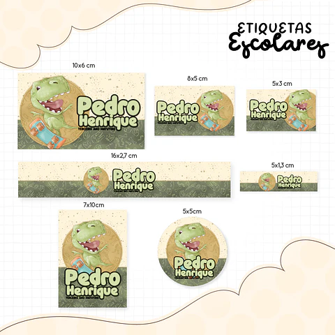 Arquivo etiqueta dinossauro