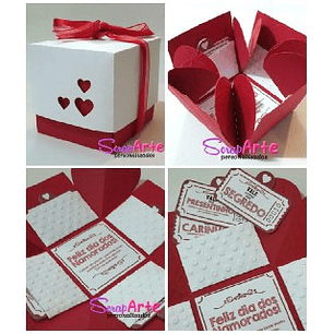 Arquivo de Corte Caixa Explosão Dia dos Namorados