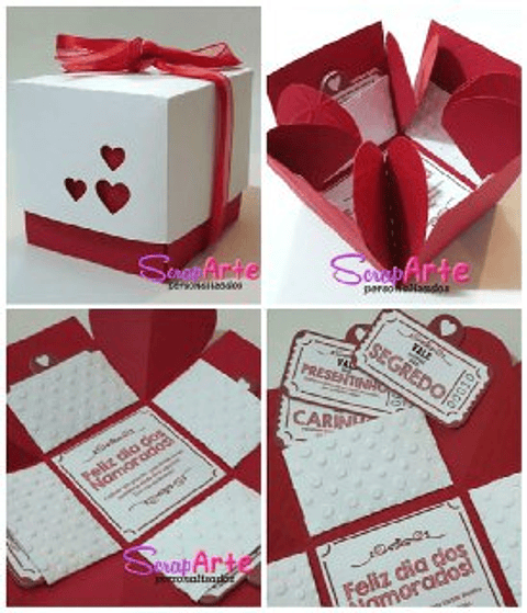 Arquivo de Corte Caixa Explosão Dia dos Namorados