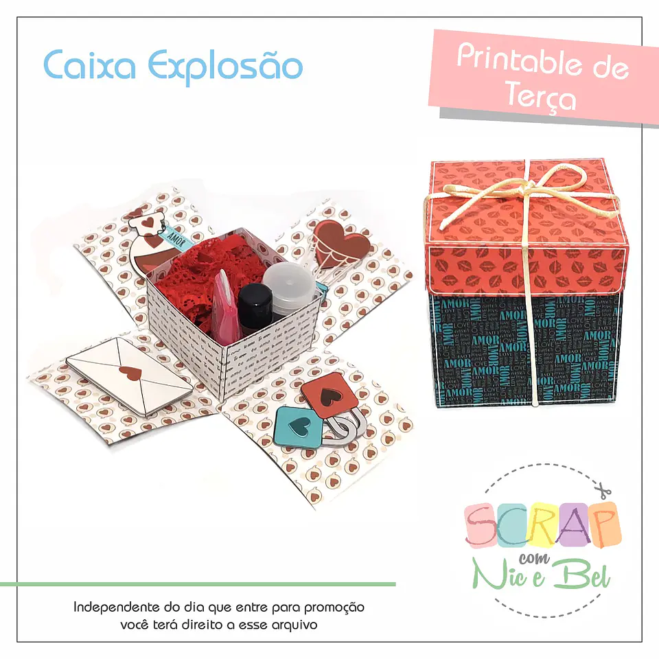 Arquivo de corte caixa explosão dia dos namorados 1