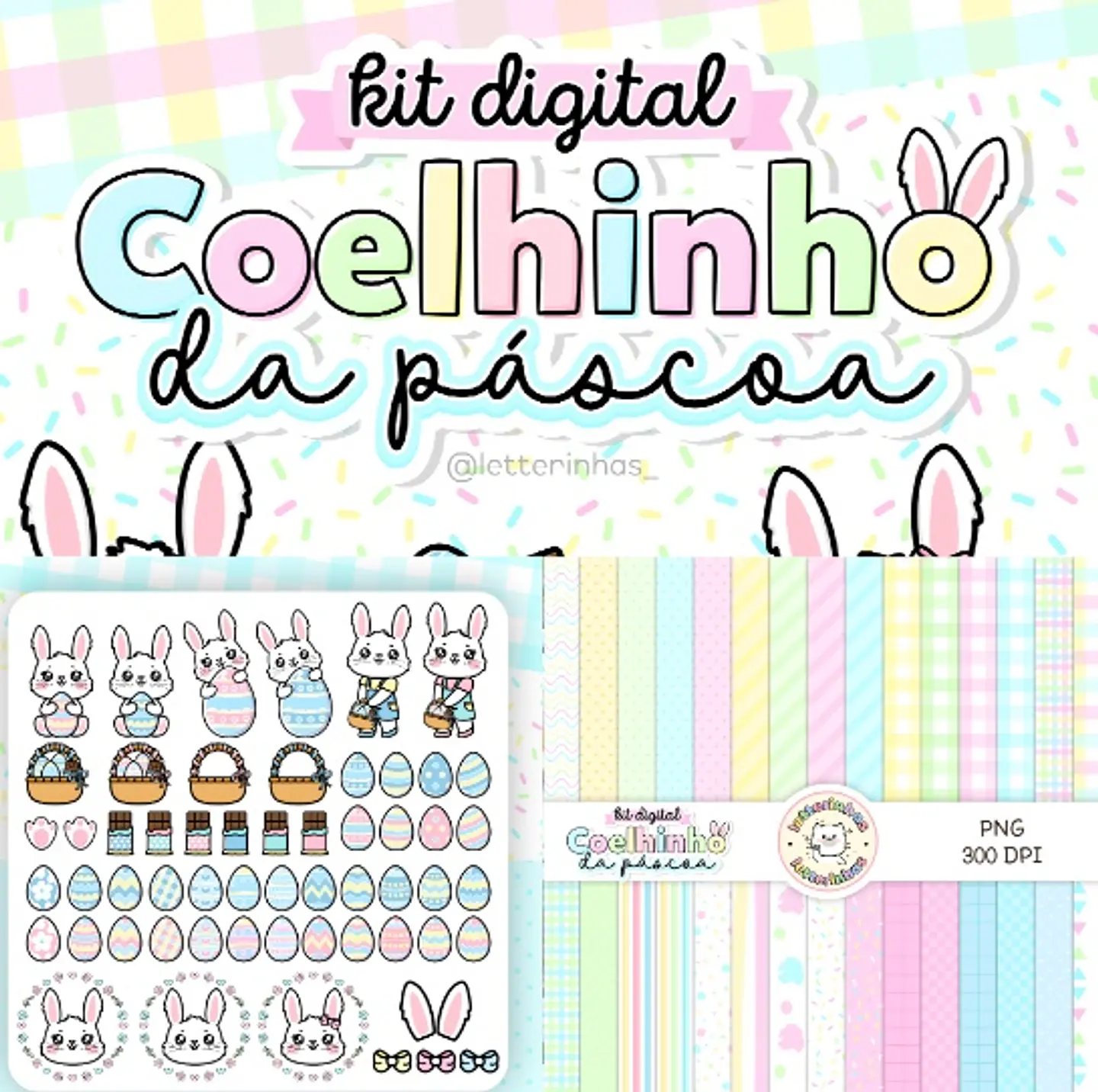 Kit digital coelhinho da páscoa - letterinhas 1