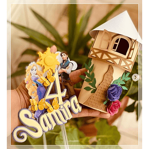 Arquivo de corte topo de bolo rapunzel