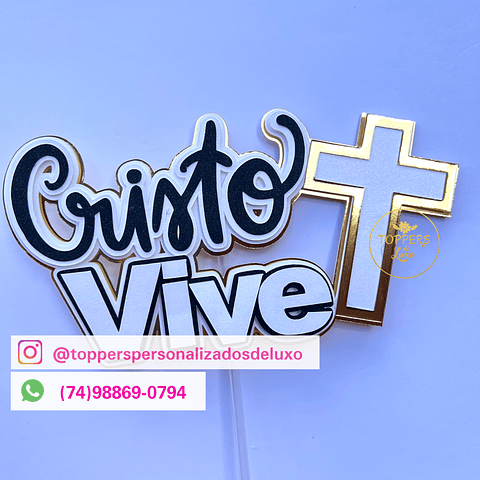 Arquivo de corte topo cristo vive - toppers de luxo
