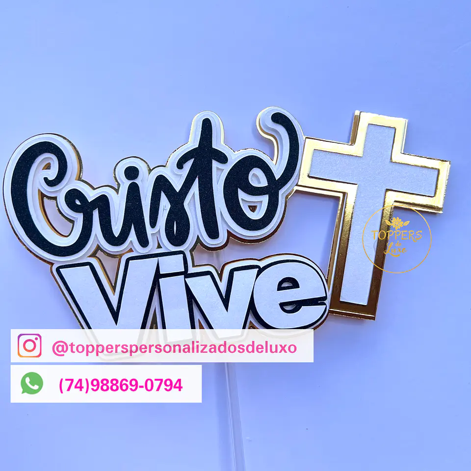 Arquivo de corte topo cristo vive - toppers de luxo 1