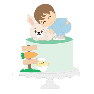 Arquivo de corte topo bebe com coelho páscoa