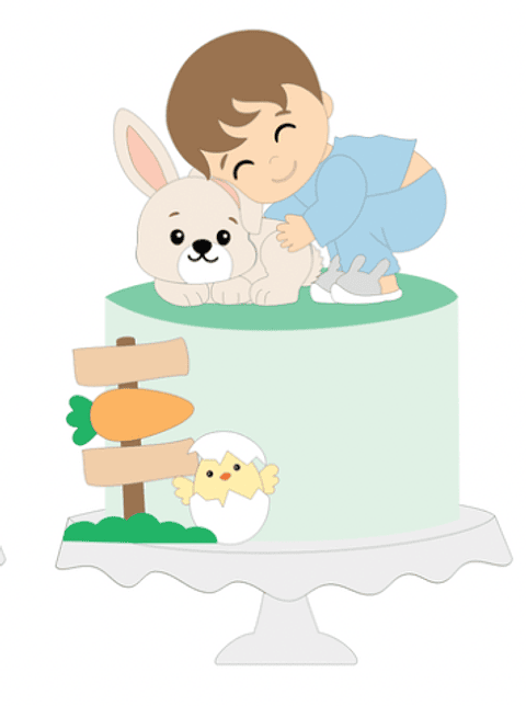 Arquivo de corte topo bebe com coelho páscoa