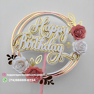 Arquivo de corte topo circular happy birthday