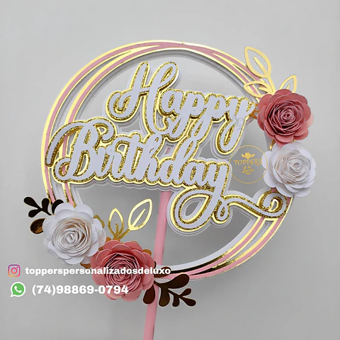 Arquivo de corte topo circular happy birthday