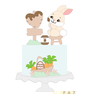 Arquivo de corte topo coelho pintando - páscoa