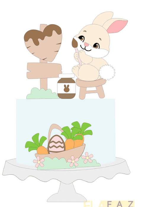 Arquivo de corte topo coelho pintando - páscoa