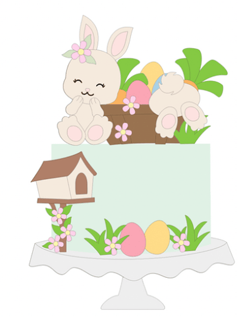 ARQUIVO DE CORTE TOPO COELHOS NO JARDIM - PÁSCOA