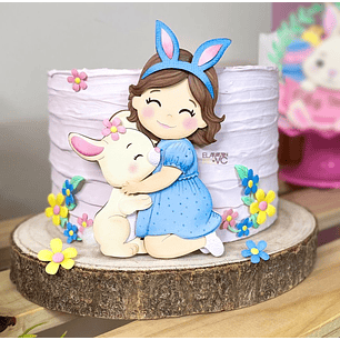ARQUIVO DE CORTE TOPO MENINA COM COELHINHO PÁSCOA