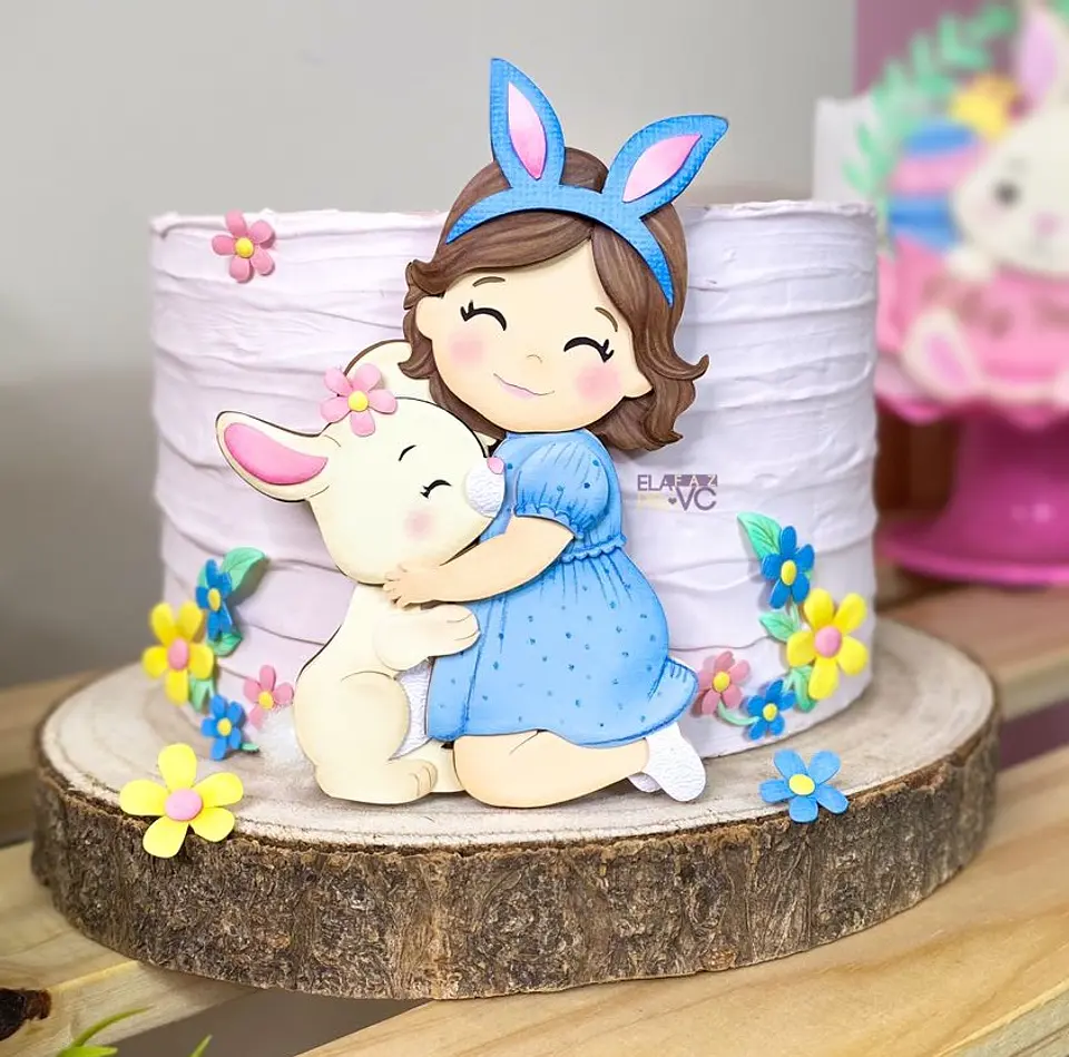 ARQUIVO DE CORTE TOPO MENINA COM COELHINHO PÁSCOA 1