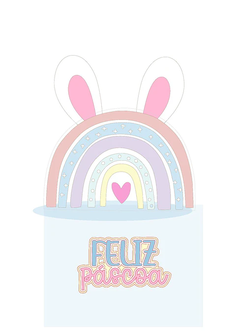 Arquivo de corte  topo páscoa arco iris