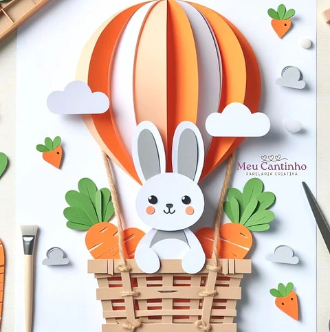 Arquivo de corte topo coelhinho no balão páscoa