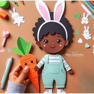 Arquivo de corte topo menina coelhinha negra páscoa