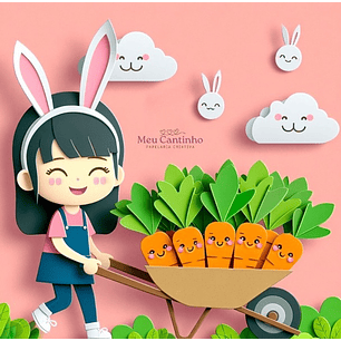 Arquivo de corte topo páscoa menina