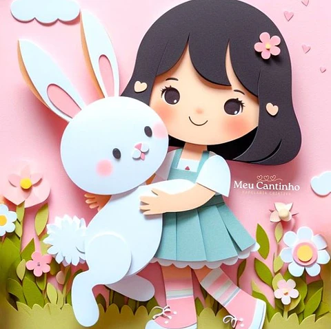 Arquivo de corte topo menina coelhinho da páscoa