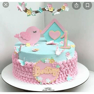 Arquivo de corte topo de bolo jardim pássaros